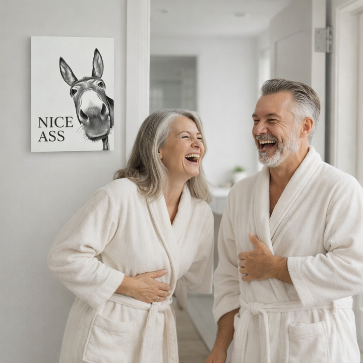 Gigglery™ – Funny Donkey Bathroom Wall Art
