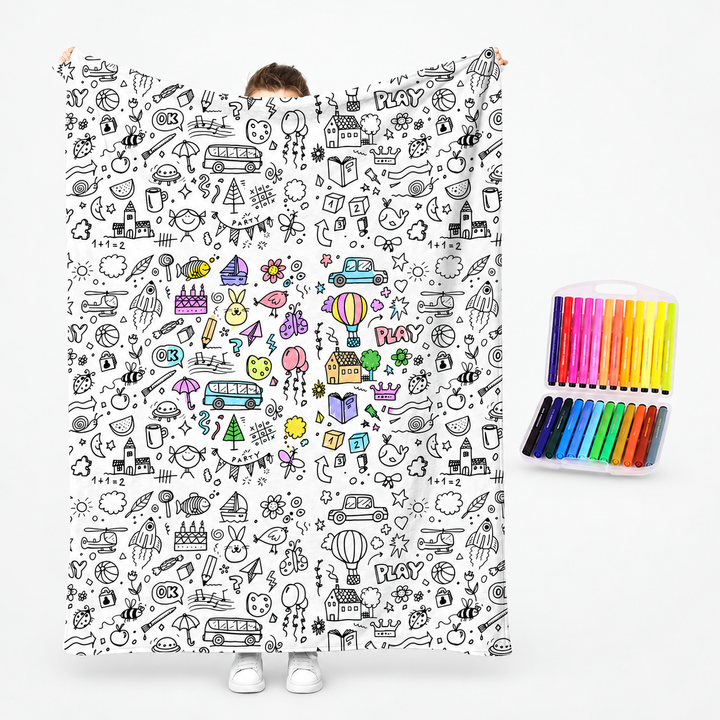 Blossomtabs – Color-Your-Own Kids Duvet Cover Set