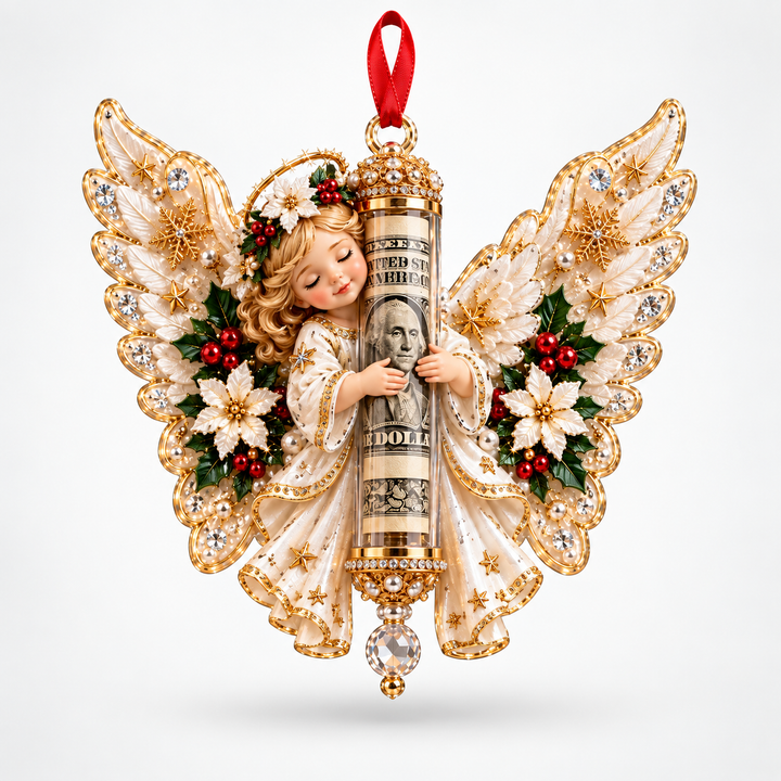 Angelwynn – Hollow-Center Cash-Roll Angel Ornament