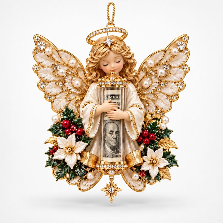 Angelwynn – Hollow-Center Cash-Roll Angel Ornament