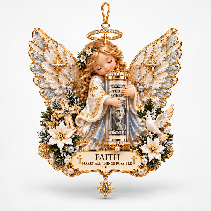 Angelwynn – Hollow-Center Cash-Roll Angel Ornament