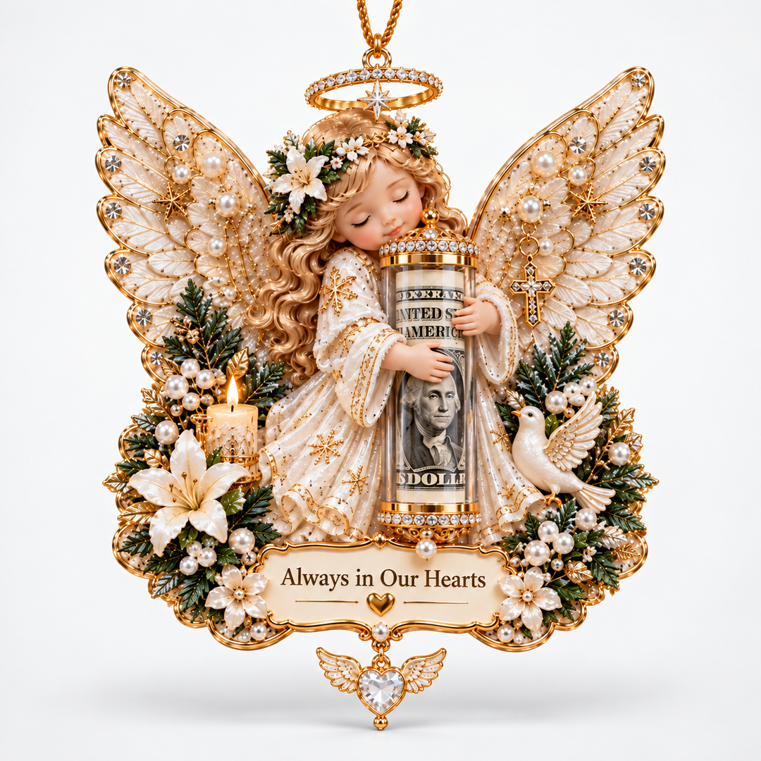 Angelwynn – Hollow-Center Cash-Roll Angel Ornament