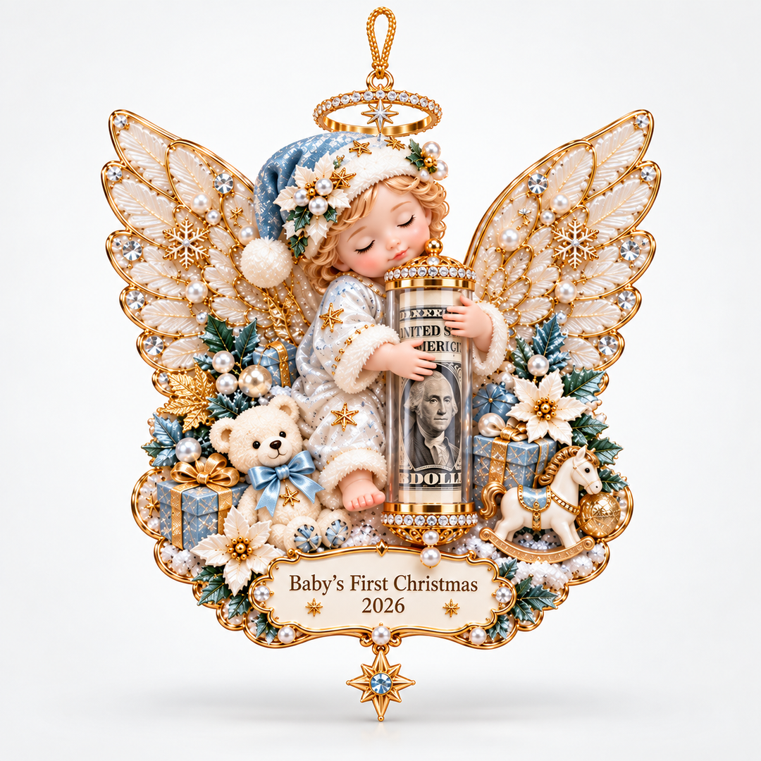 Angelwynn – Hollow-Center Cash-Roll Angel Ornament