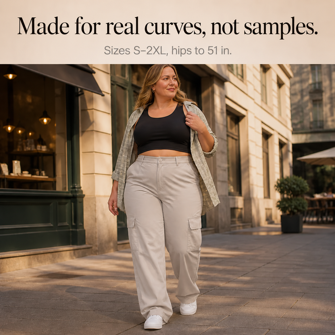 Waistline – High-Waisted Straight-Leg Cargo Pants