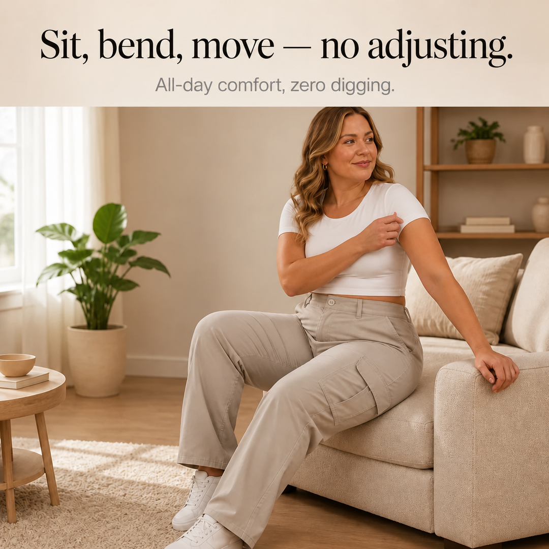 Waistline – High-Waisted Straight-Leg Cargo Pants