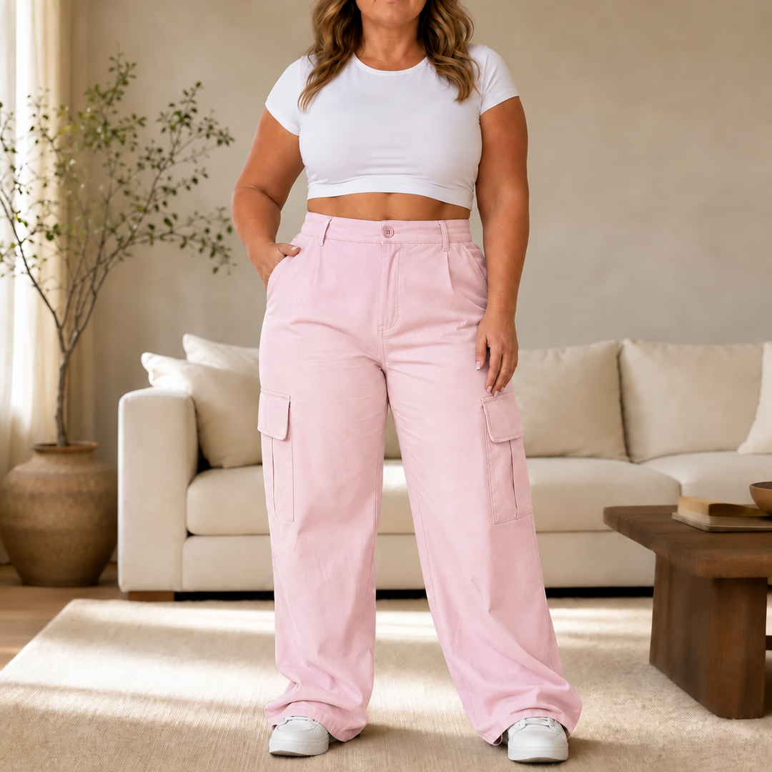 Waistline – High-Waisted Straight-Leg Cargo Pants