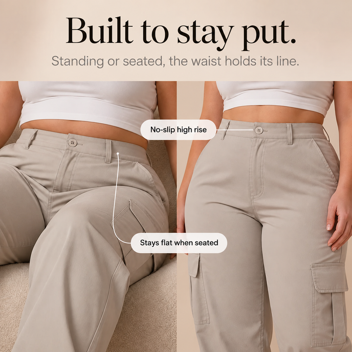 Waistline – High-Waisted Straight-Leg Cargo Pants