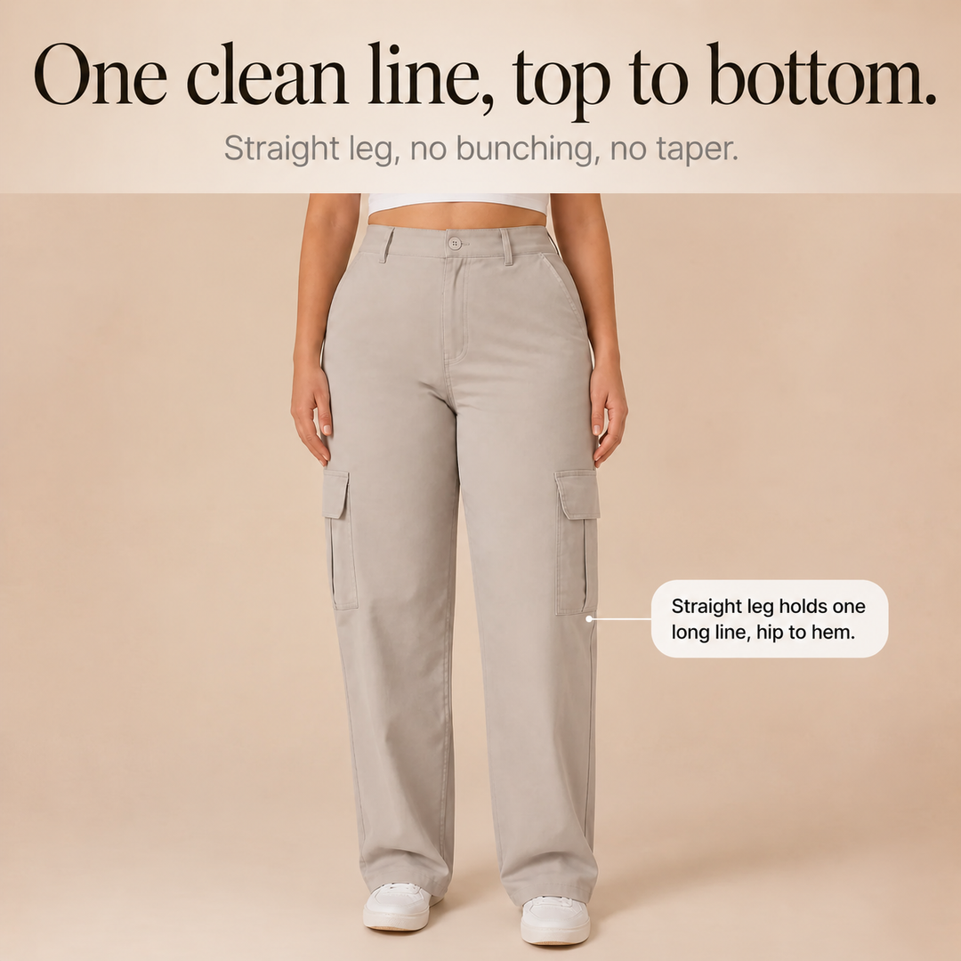 Waistline – High-Waisted Straight-Leg Cargo Pants