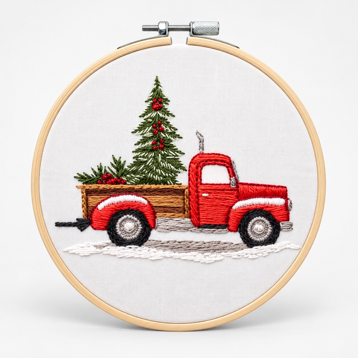 Snowglow – Pre-Printed Snowy Village Embroidery Kit