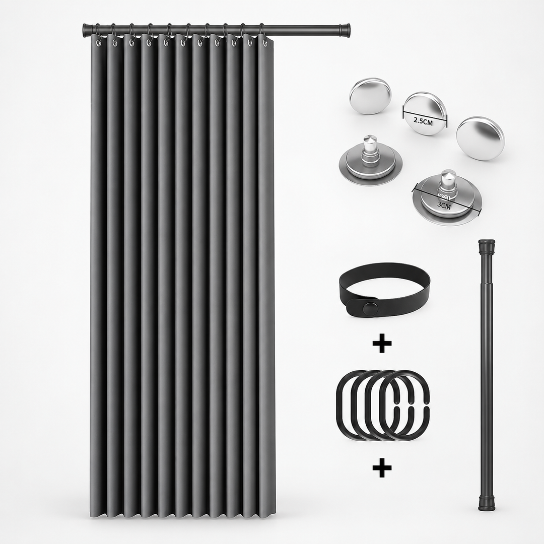 Foldura – No-Drill Magnetic Accordion Door Curtain