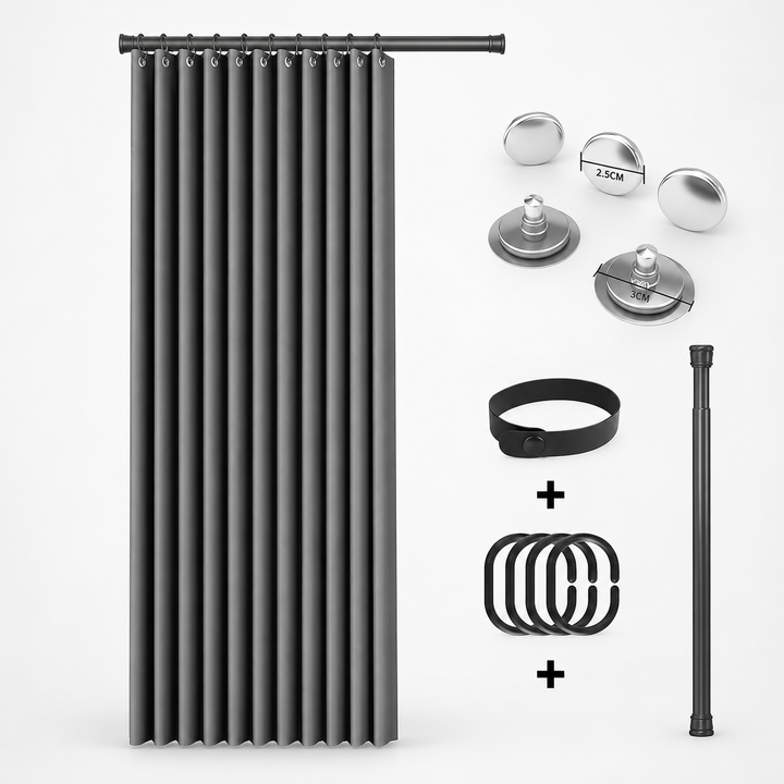 Foldura – No-Drill Magnetic Accordion Door Curtain