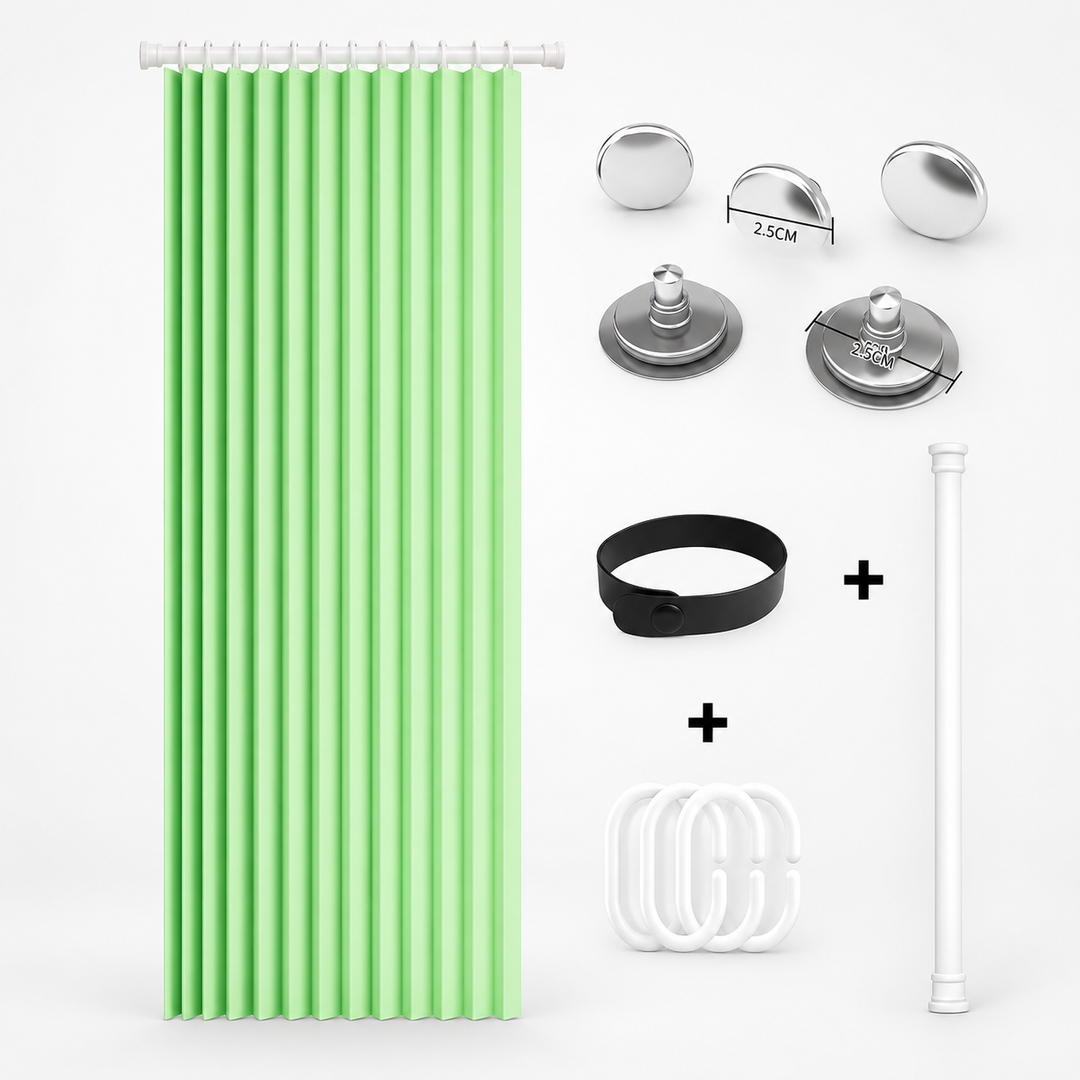 Foldura – No-Drill Magnetic Accordion Door Curtain