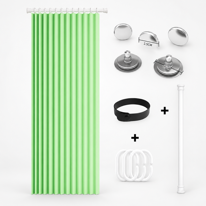 Foldura – No-Drill Magnetic Accordion Door Curtain