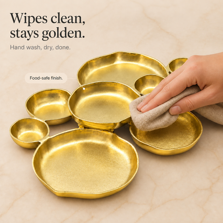 Clusterware – Nine-Bowl Clustered Metal Serving Tray