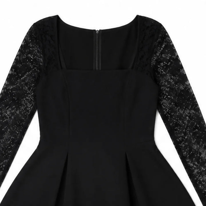 Noirella – Lace Sleeve A-Line Mini Dress for Curves