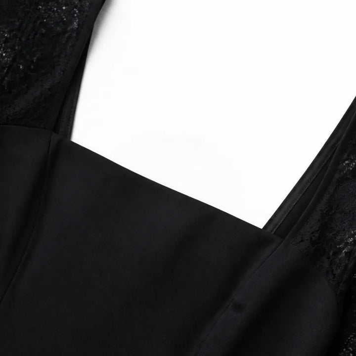 Noirella – Lace Sleeve A-Line Mini Dress for Curves