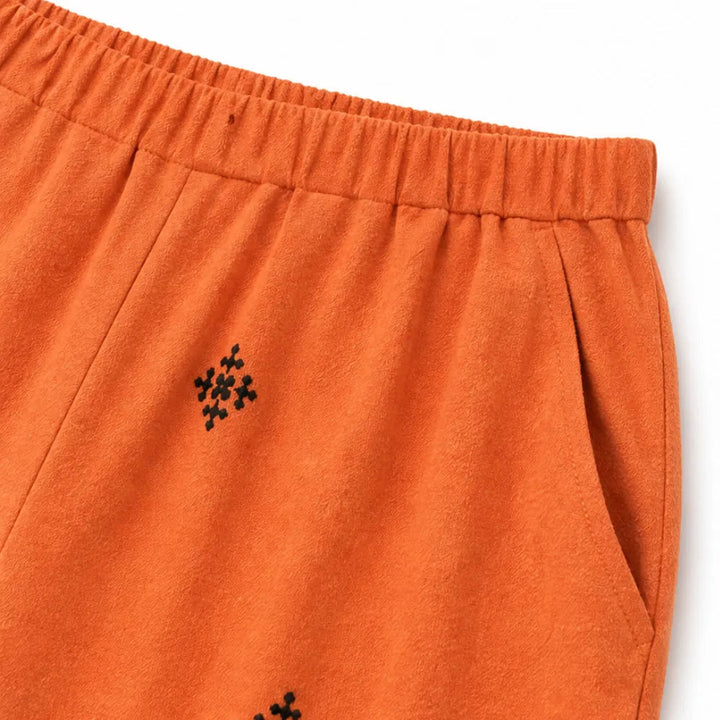 Solara – Embroidered Border Boho Two-Piece Set, Sleeveless Top & High-Waisted Shorts