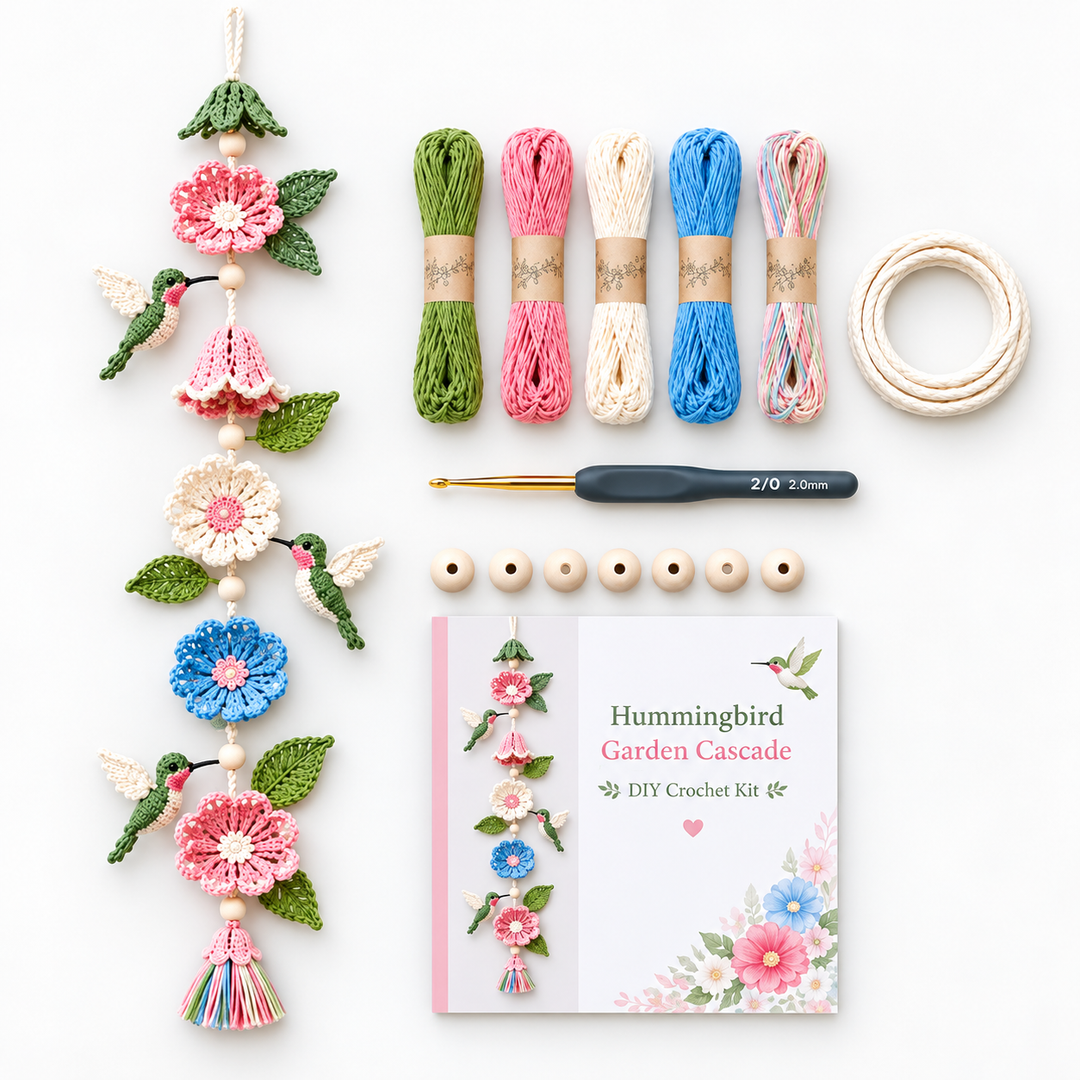 Bloomweave – Hummingbird And Flower Crochet Hanging Kit