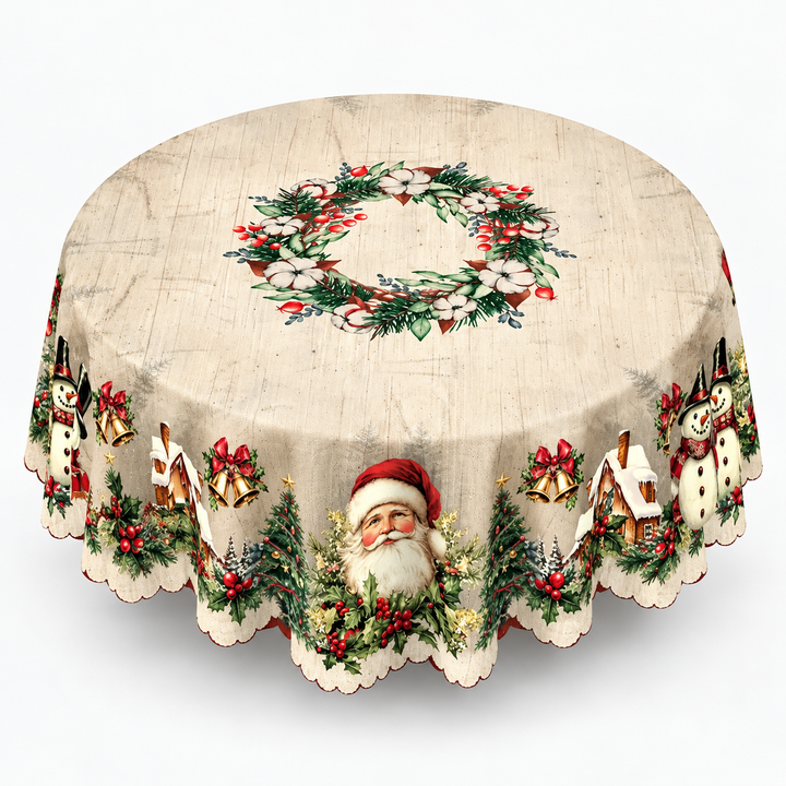 Noelora – Embossed Christmas Print Tablecloth