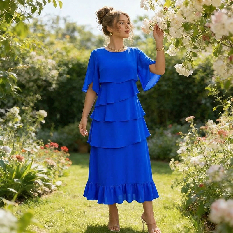 Florelle Elegant Layered Ruffle Dress