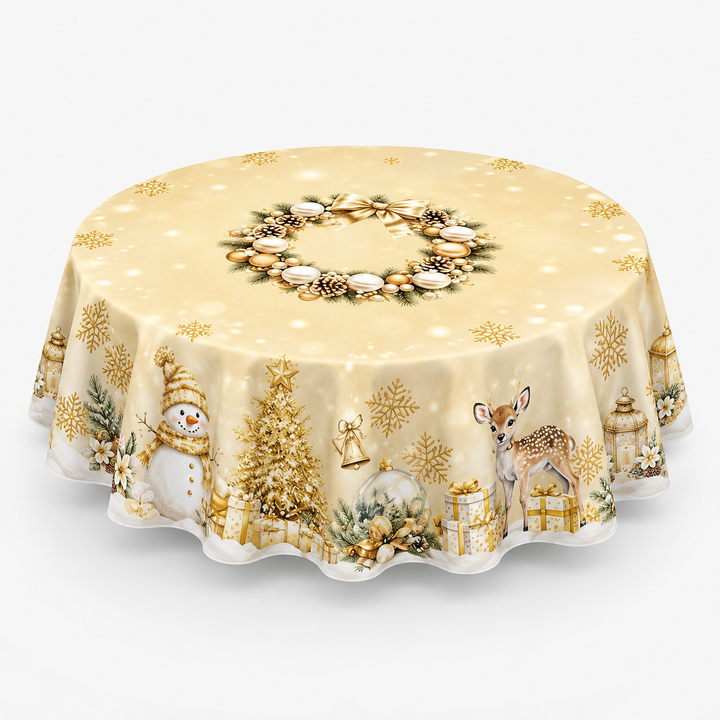 Holly & Hearth – Red Bow Printed Christmas Tablecloth