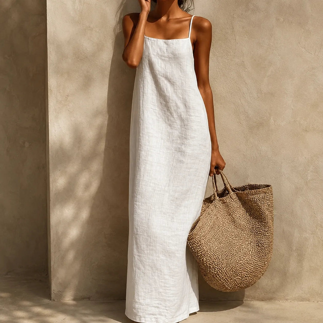 Marelle – Linen-Look Maxi Slip Dress