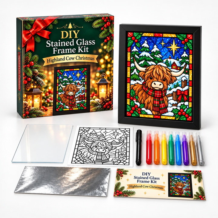NoelGlow – Foil-Backed Christmas Stained Glass Art Kit
