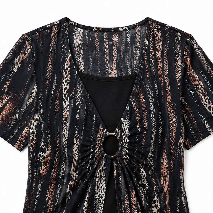 Wearbella – Draped Front V-Neck Layered Top