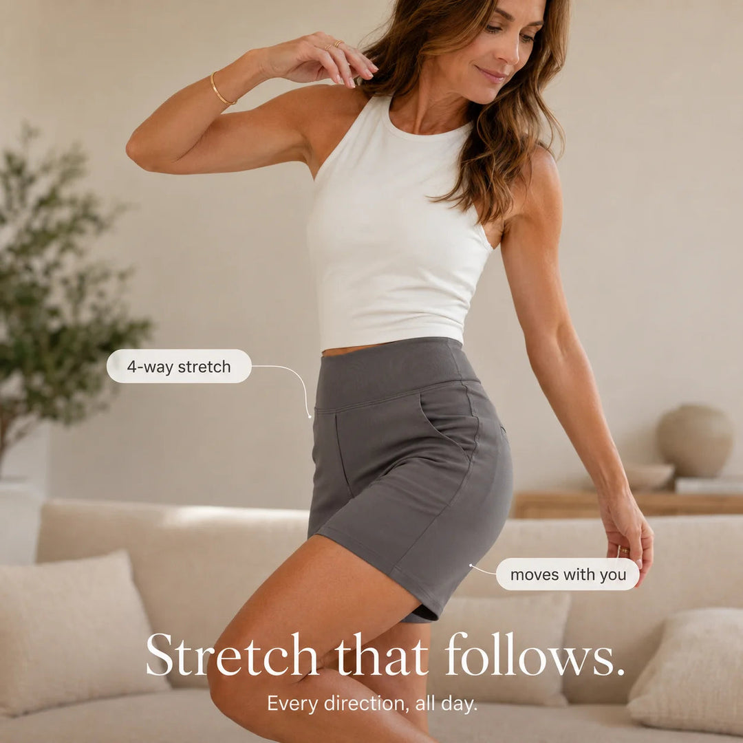Wearbella – High Waisted Tailored Stretch Bermuda Shorts with Pockets