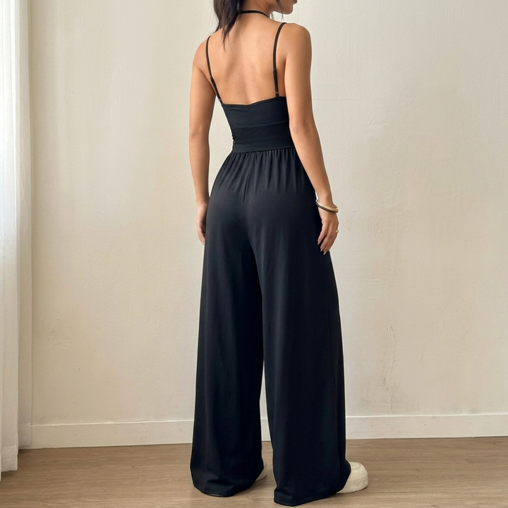 Solenne™ – Ruched Bodice Wide Leg Jumpsuit
