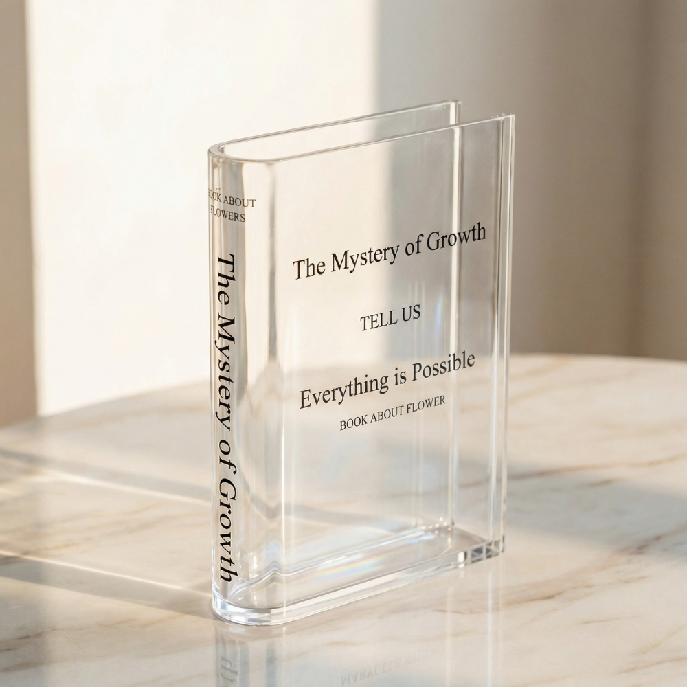 Florenza™ – Transparent Book Vase for Flowers