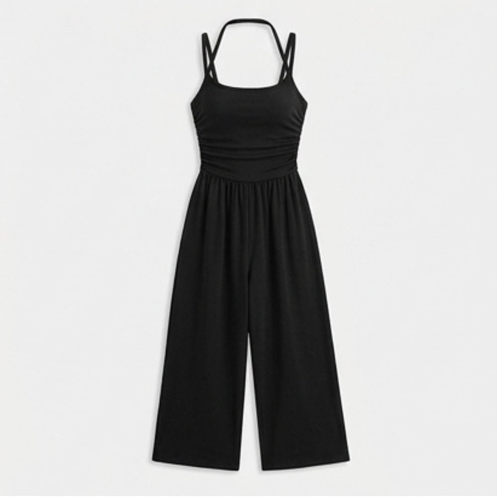 Solenne™ – Ruched Bodice Wide Leg Jumpsuit