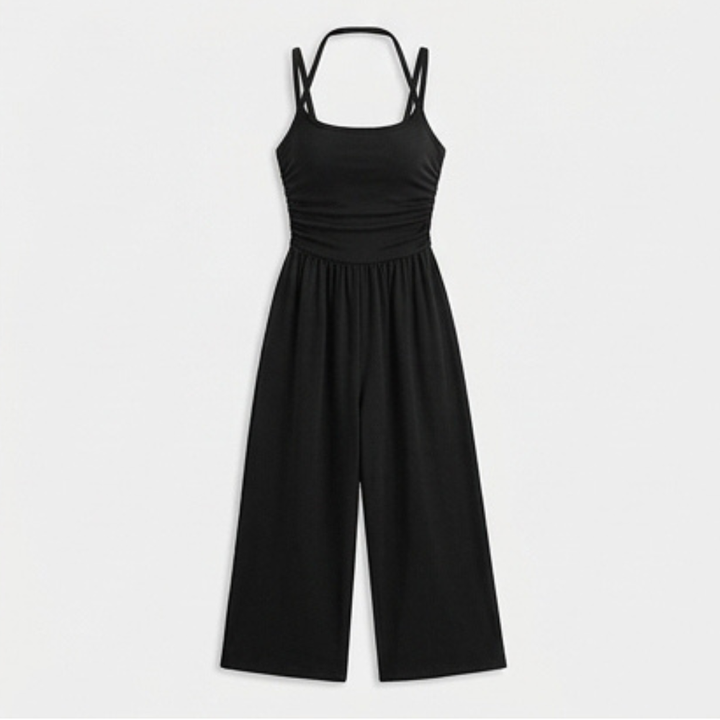 Solenne™ – Ruched Bodice Wide Leg Jumpsuit