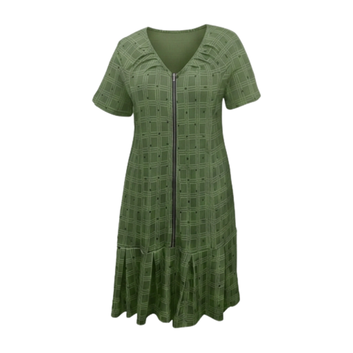 Zippella™ – Zip-Front Midi Dress for Effortless Everyday Comfort