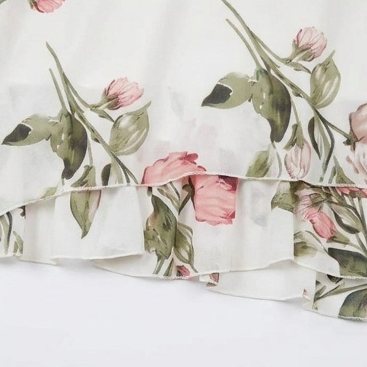 Floressa™ – Floral Chiffon Midi Dress