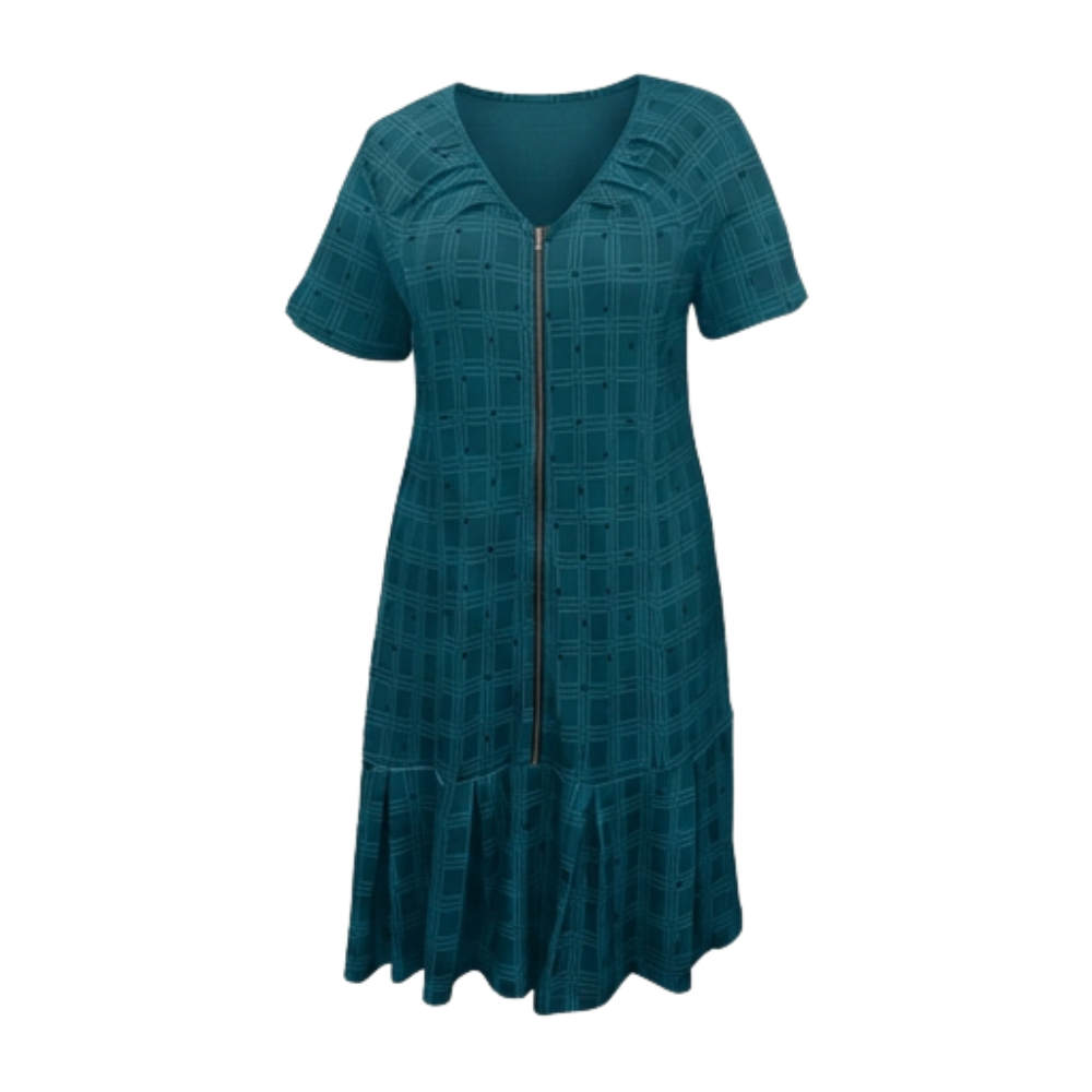 Zippella™ – Zip-Front Midi Dress for Effortless Everyday Comfort