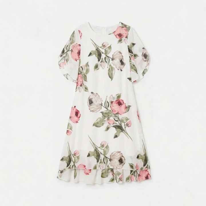 Floressa™ – Floral Chiffon Midi Dress