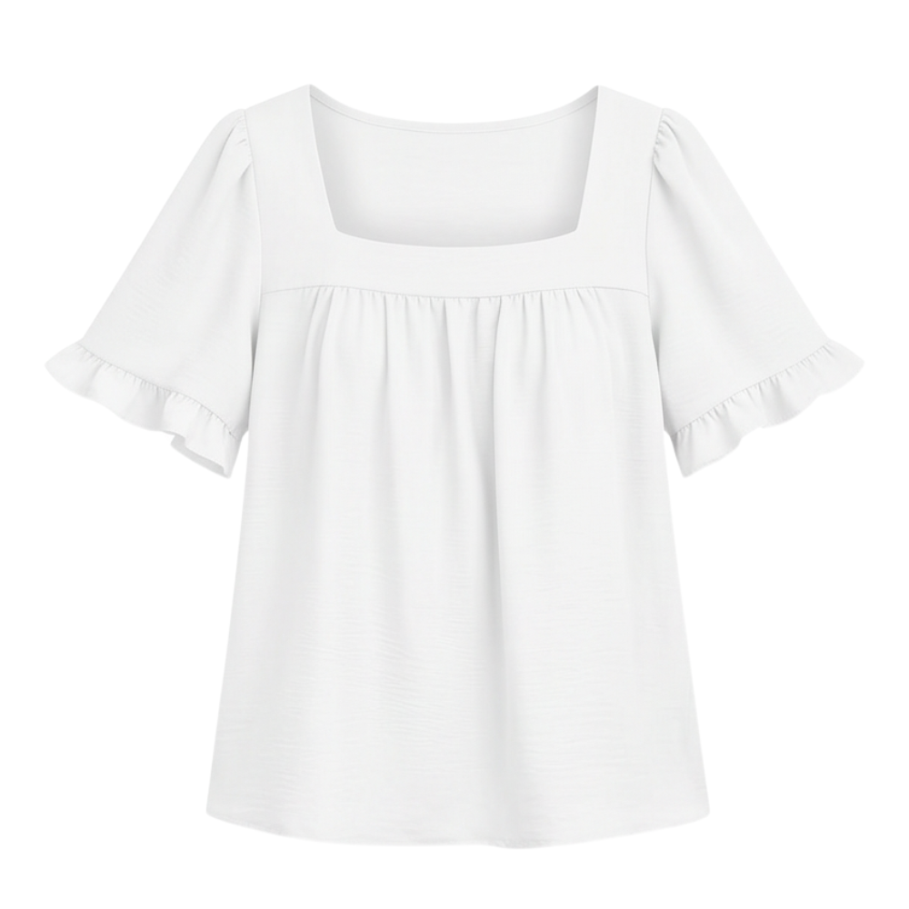 Florelle™ – Square Neck Flutter Sleeve Blouse