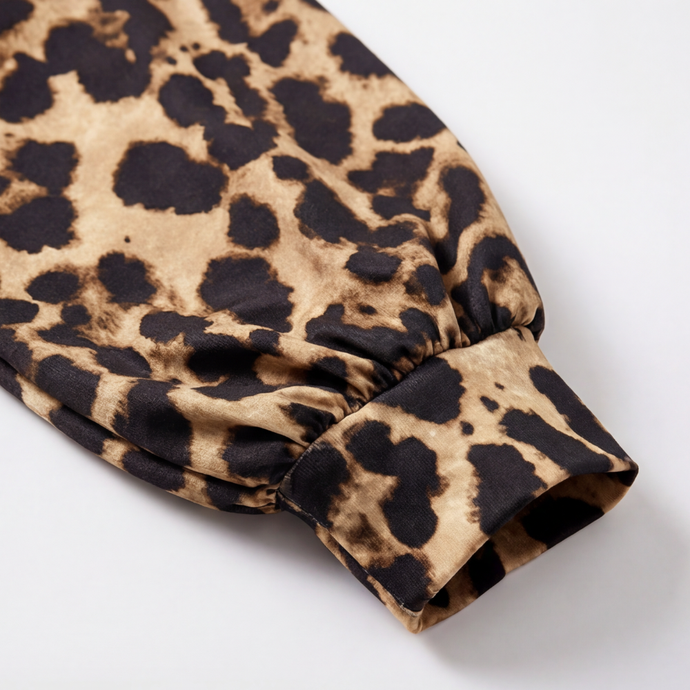 Luxora™ - Leopard Print Midi Dress