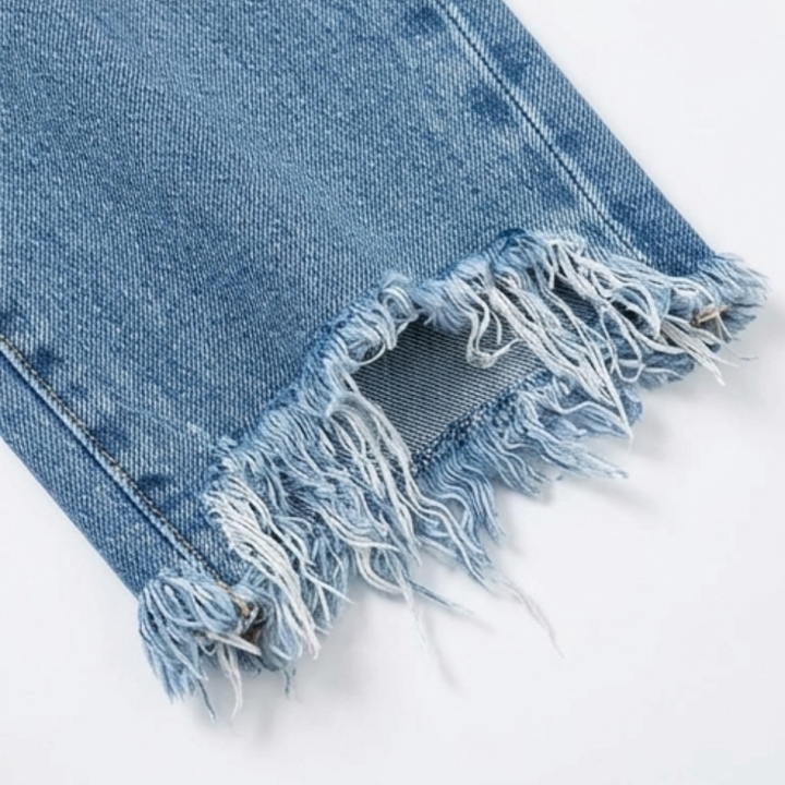 Vivara™ – Retro Fringed Cropped Straight Leg Jeans