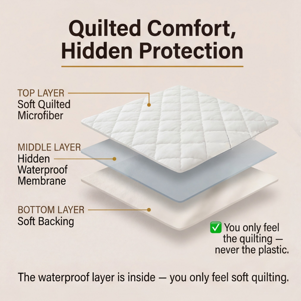 Slumbelle™ – Waterproof Quilted Mattress Cover & Pillowcase Set