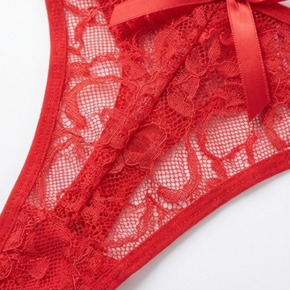 Velara™ – Floral Lace Open Crotch Thong