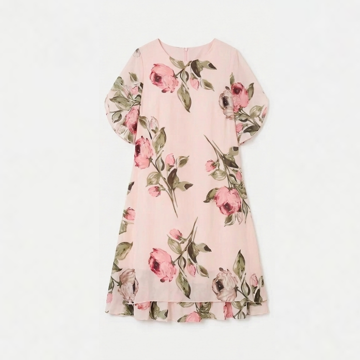 Floressa™ – Floral Chiffon Midi Dress