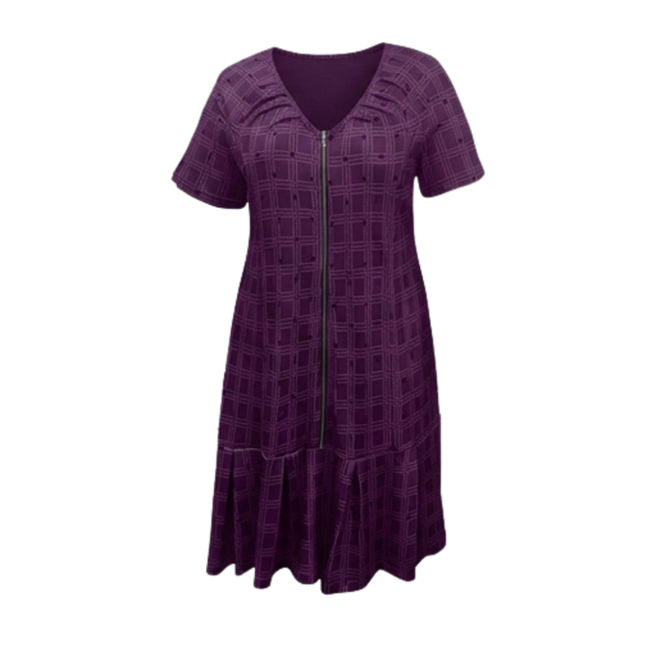 Zippella™ – Zip-Front Midi Dress for Effortless Everyday Comfort