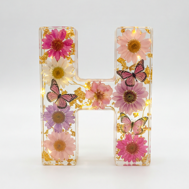 Florenza™ – Personalized Floral Resin Letter Light