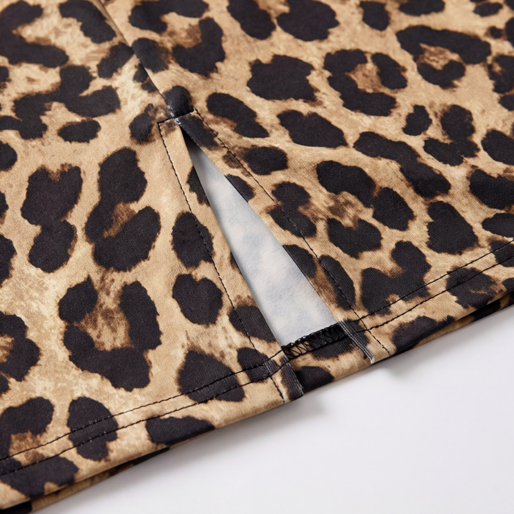 Luxora™ - Leopard Print Midi Dress