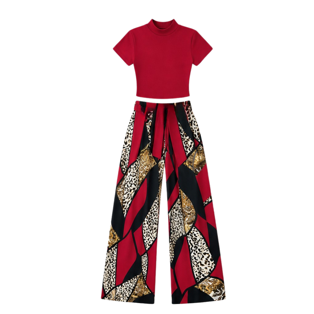 Mireya™ – Bold Print Wide-Leg Two Piece Set