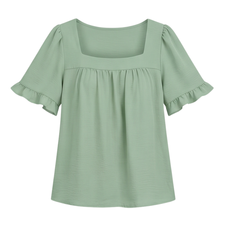 Florelle™ – Square Neck Flutter Sleeve Blouse