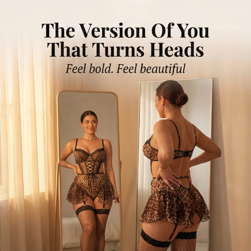 Nocturra™ – Lace Corset Nightgown Set with Fishnet Stockings