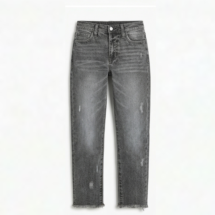 Vivara™ – Retro Fringed Cropped Straight Leg Jeans